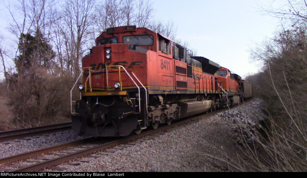 Tied down BNSF coal train